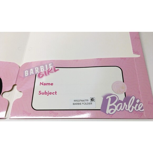 Mattel Barbie Pink Back to School Paper File Folder Pockets 3 Ring Fashion Dolls - Picture 4 of 8